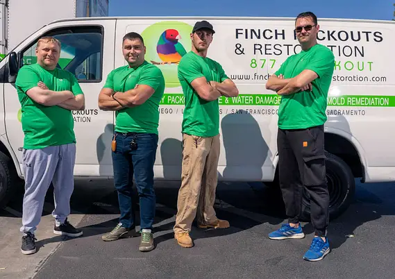 Water damage restoration crew in San Diego