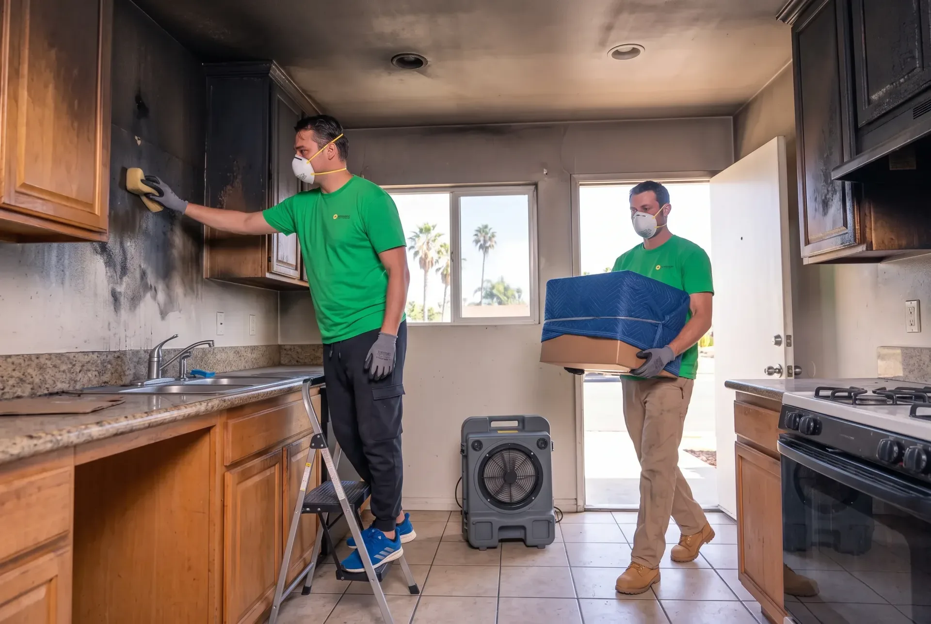 Fire damage cleanup in San Diego