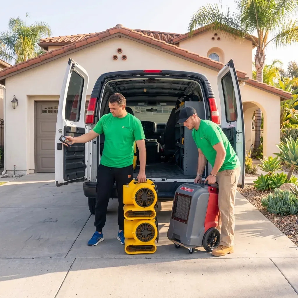Water damage drying crew in San Diego
