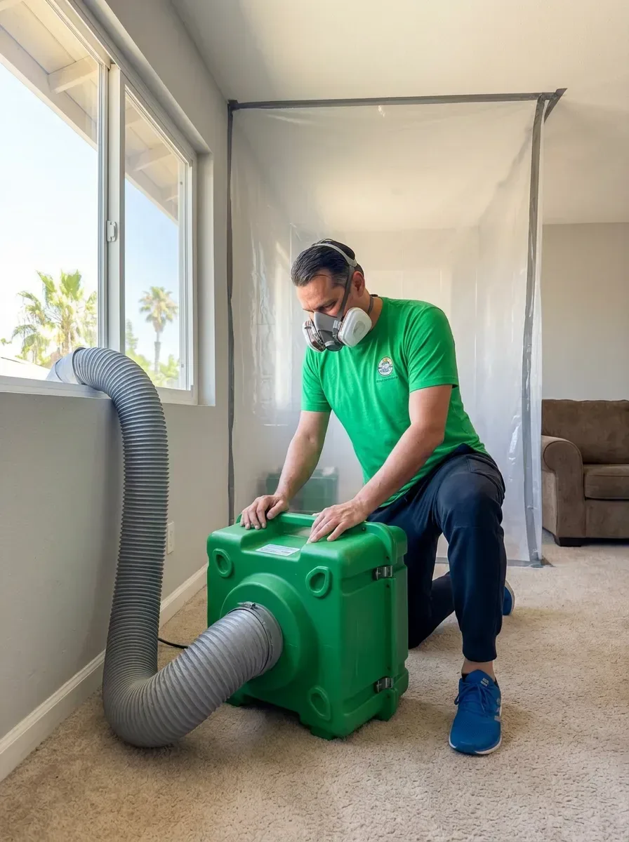 Air scrubber for mold cleanup in San Diego